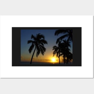 Palm Trees Sunset in Paradise Posters and Art